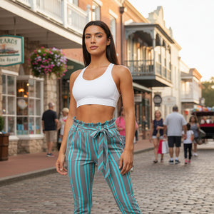 Women's Ocean Sinker Belted Tapered Pants