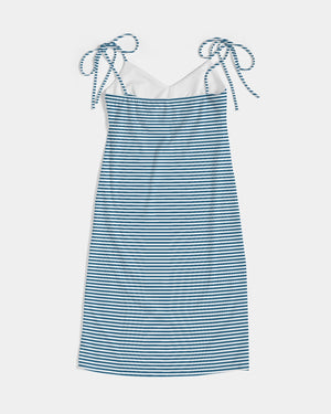 Seaside Breeze Striped Tie Strap Split Dress