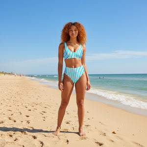 Wave Places Recycled High Waisted Bikini Set
