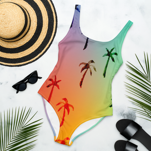 Rainbow Palm One-Piece UPF Swimsuit