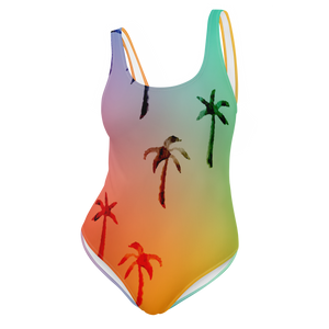 Rainbow Palm One-Piece UPF Swimsuit
