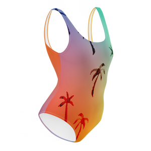 Rainbow Palm One-Piece UPF Swimsuit