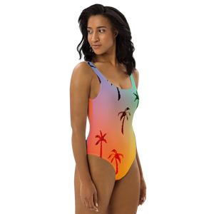 Rainbow Palm One-Piece UPF Swimsuit