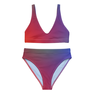 Red Dawn Recycled High Waisted Bikini Set