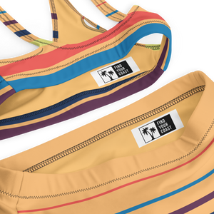 Striped Recycled High Waisted Bikini Set