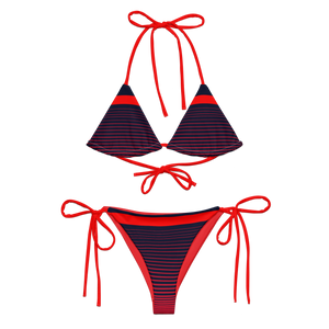 Find Your Coast® Stripe UPF 50 Recycled String Bikini
