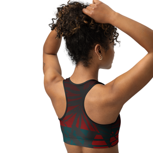 Moisture Wicking Nadine Sports Bra (white & black piping)