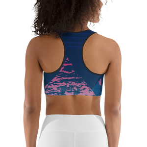 Moisture Wicking Victory Sports Bra (white & black piping)