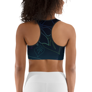 Moisture Wicking Aloha Sports Bra (white & black piping)