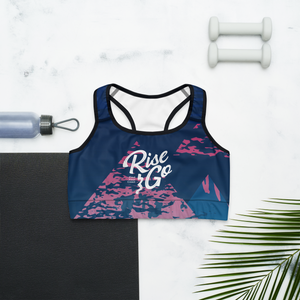 Moisture Wicking Victory Sports Bra (white & black piping)