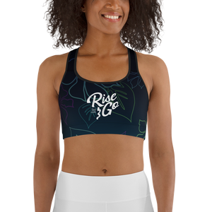 Moisture Wicking Aloha Sports Bra (white & black piping)