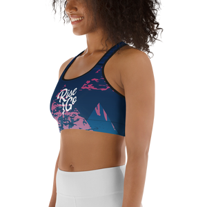 Moisture Wicking Victory Sports Bra (white & black piping)