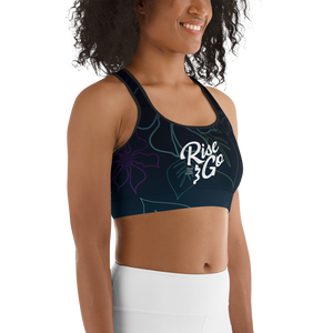 Moisture Wicking Aloha Sports Bra (white & black piping)