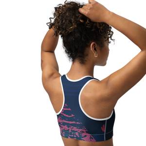 Moisture Wicking Victory Sports Bra (white & black piping)