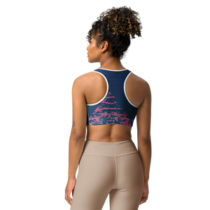Moisture Wicking Victory Sports Bra (white & black piping)