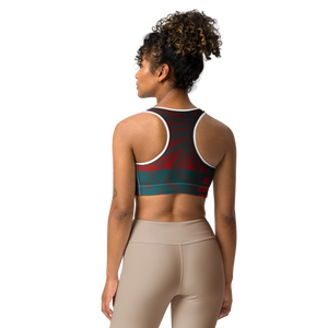 Moisture Wicking Nadine Sports Bra (white & black piping)