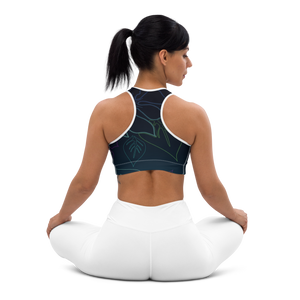Moisture Wicking Aloha Sports Bra (white & black piping)