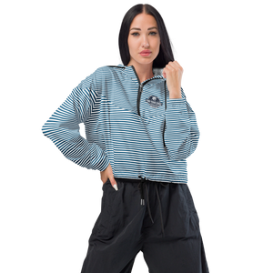 Women's Cropped Coastal Striped Windbreaker
