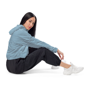 Women's Cropped Coastal Striped Windbreaker