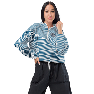 Women's Cropped Coastal Striped Windbreaker