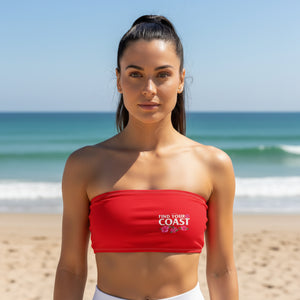 Red Bandeau Recycled Bikini Top