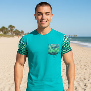 Everyday Tropical Stripes Pocket Tee