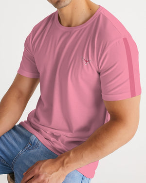 Men's Charter Stripe Performance Crewneck Sunset Pink Shirt FIND YOUR COAST CO