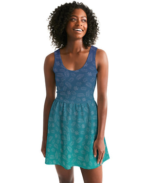 Women's Birdie Scoop Neck Casual and Fun Skater Dress FIND YOUR COAST CO