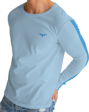 Men's FYC Charter Stripe Gulf Blue Long Sleeve Crewneck FIND YOUR COAST CO