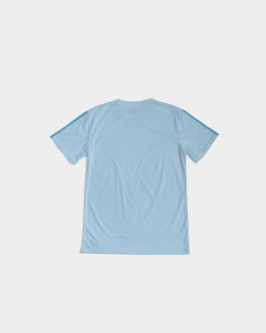 Men's Charter Stripe Performance Crewneck Gulf Blue Shirt FIND YOUR COAST CO