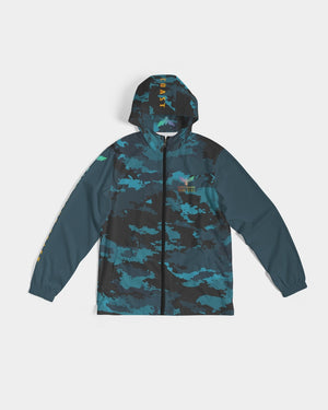 Men's High Seas Coast Camo Water Resistant Lightweight Hooded Windbreaker FIND YOUR COAST CO