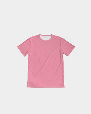 Men's Charter Stripe Performance Crewneck Sunset Pink Shirt FIND YOUR COAST CO