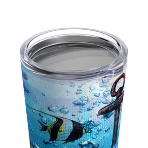 FYC 20 oz Stainless Steel Ocean Anchor/Skull Art Tumbler FIND YOUR COAST CO
