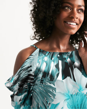 Women's My Sundays Casual Open Shoulder A-Line Dress FIND YOUR COAST CO