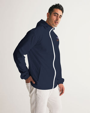 Men's FYC High Seas Navy Water Resistant Lightweight Hooded Windbreaker FIND YOUR COAST CO