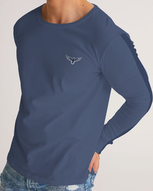 Men's FYC Charter Stripe Deep Blue Long Sleeve Crewneck FIND YOUR COAST CO