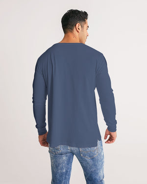 Men's FYC Charter Stripe Deep Blue Long Sleeve Crewneck FIND YOUR COAST CO