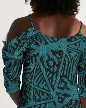 Women's Palm Caye II Open Shoulder A-Line Dress FIND YOUR COAST CO