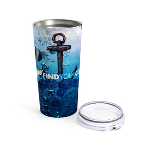 FYC 20 oz Stainless Steel Ocean Anchor/Skull Art Tumbler FIND YOUR COAST CO