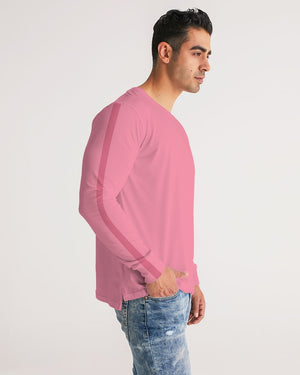 Men's FYC Charter Stripe Sunset Pink Long Sleeve Crewneck FIND YOUR COAST CO