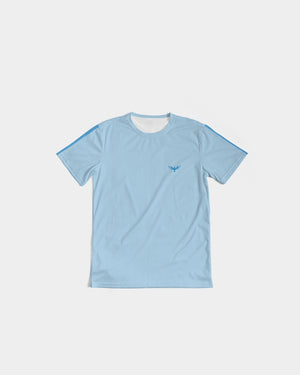 Men's Charter Stripe Performance Crewneck Gulf Blue Shirt FIND YOUR COAST CO