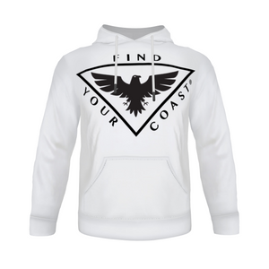 Men's Find Your Coast Hero White Triad Hoodie Sweatshirt FIND YOUR COAST CO