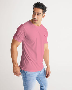 Men's Charter Stripe Performance Crewneck Sunset Pink Shirt FIND YOUR COAST CO