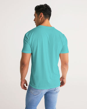 Men's Charter Stripe Performance Crewneck Flat Teal Shirt FIND YOUR COAST CO