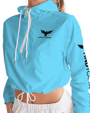 Women's Supply Company Water Resistant Lightweight Cropped Windbreaker FIND YOUR COAST CO