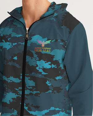 Men's High Seas Coast Camo Water Resistant Lightweight Hooded Windbreaker FIND YOUR COAST CO