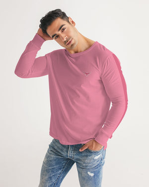 Men's FYC Charter Stripe Sunset Pink Long Sleeve Crewneck FIND YOUR COAST CO