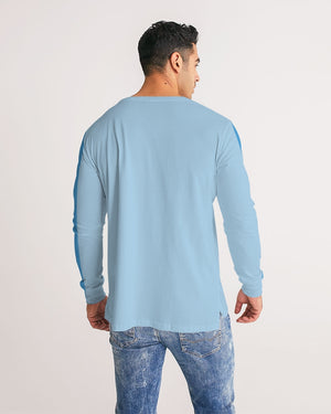 Men's FYC Charter Stripe Gulf Blue Long Sleeve Crewneck FIND YOUR COAST CO