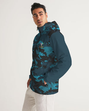 Men's High Seas Coast Camo Water Resistant Lightweight Hooded Windbreaker FIND YOUR COAST CO