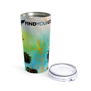 FYC 20 oz Stainless Steel Beach Art Tumbler FIND YOUR COAST CO